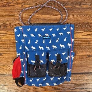 Kavu Blue and Red Backpack with Moose Design